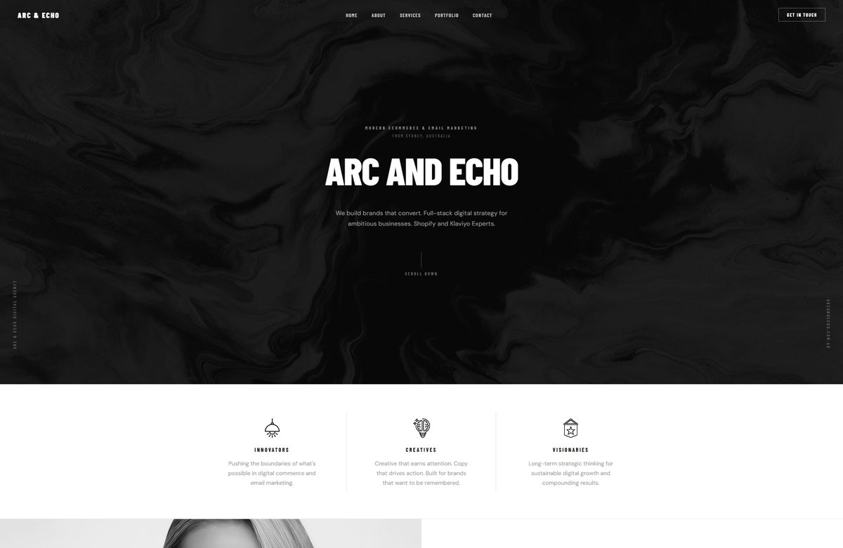 Arc and Echo &mdash; landing page