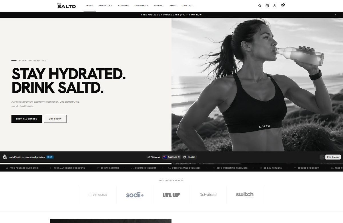 DRINK SALTD &mdash; landing page