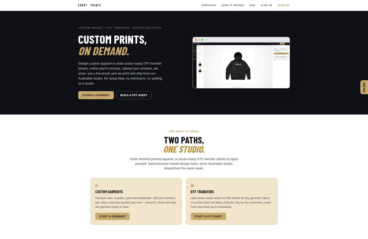 EVRST Prints &mdash; landing page